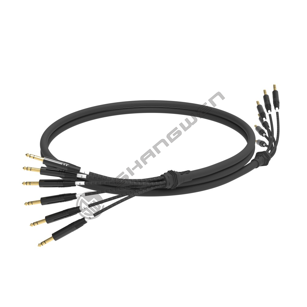 Multi channel audio cable with 4, 6, 8, 12, and 16 channels